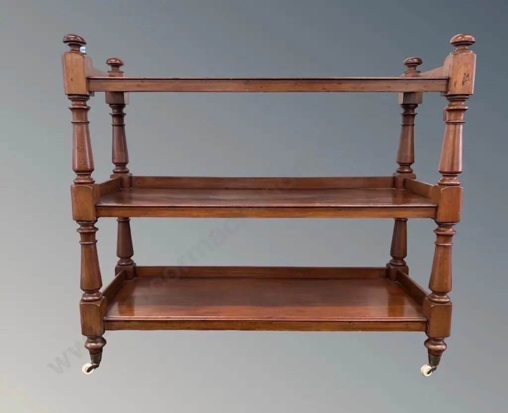 Mahogany 3 Tiered Dumb Waiter, H107xL118xD47cm Image 1++