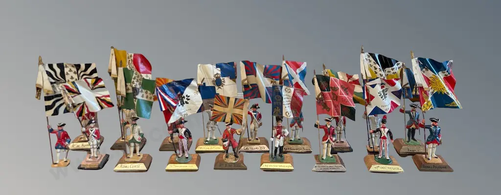 Collection of Military Figures with Flags - Qty 18 (some AF) Image 1++
