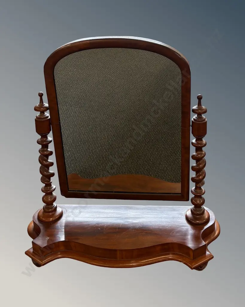 Victorian Mahogany Barley Twist Dressing Table Mirror Image 1++