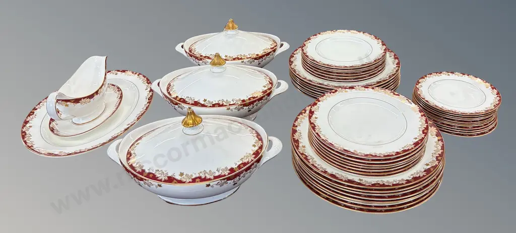Royal Doulton Windthrop Dinnerware, Entree Dishes, Gravy Boat, Ashet, Dinner, Lunch and Bread Plates 48 piece Image 1++