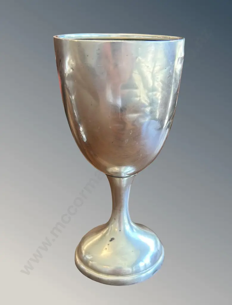 Sterling Silver Engraved Goblet, H17cm, TW163gms Image 1++