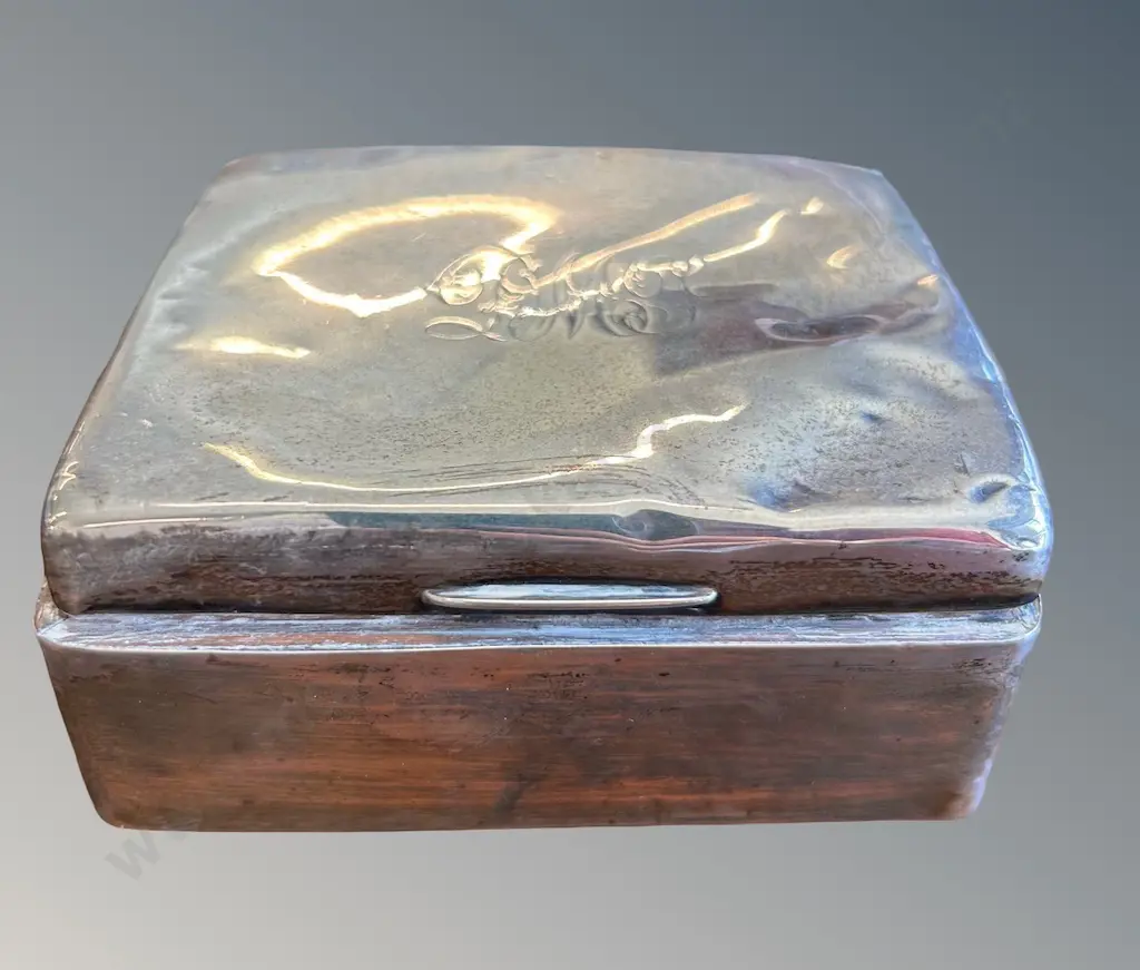 Sterling Silver Box, Wood Lined, TW176gms Image 1++
