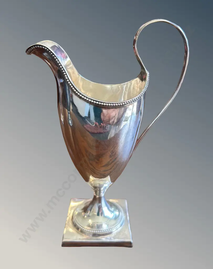 Sterling Silver Creamer on Pedestal Foot, H17cm, TW108gms Image 1++