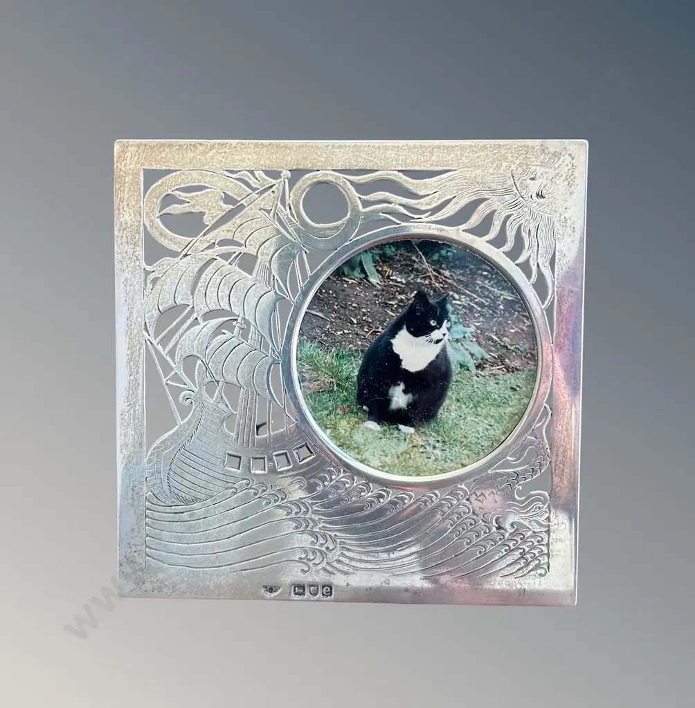 Sterling Silver Picture Frame, 12x12cm, TW98gms without glass & stand Image 1++