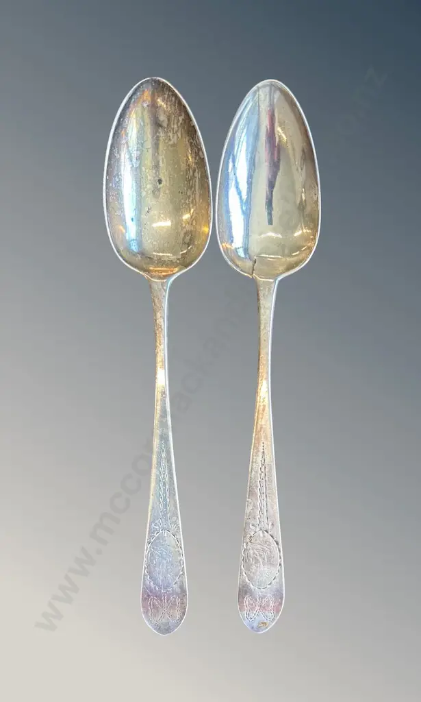 Pair of Sterling Silver Spoons (1 bowl AF), TW122gms Image 1++