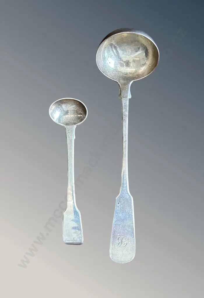 Sterling Silver Sauce Ladle and Salt Spoon, TW67gms Image 1++
