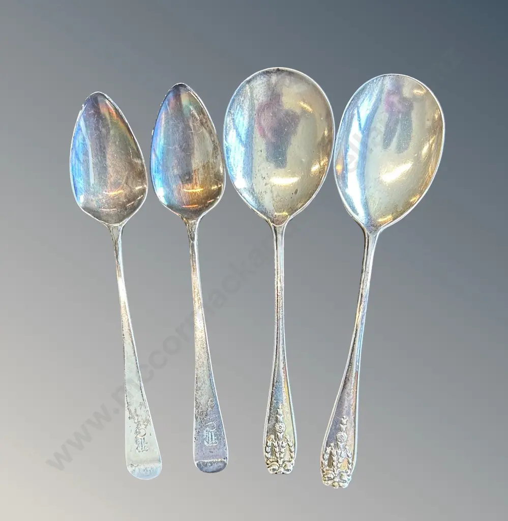 Four Assorted Sterling Silver Spoons, TW60gms Image 1++