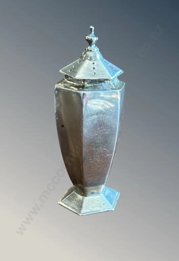 Sterling Silver Hexagonal Pepper Pot,TW30gms Image 1++