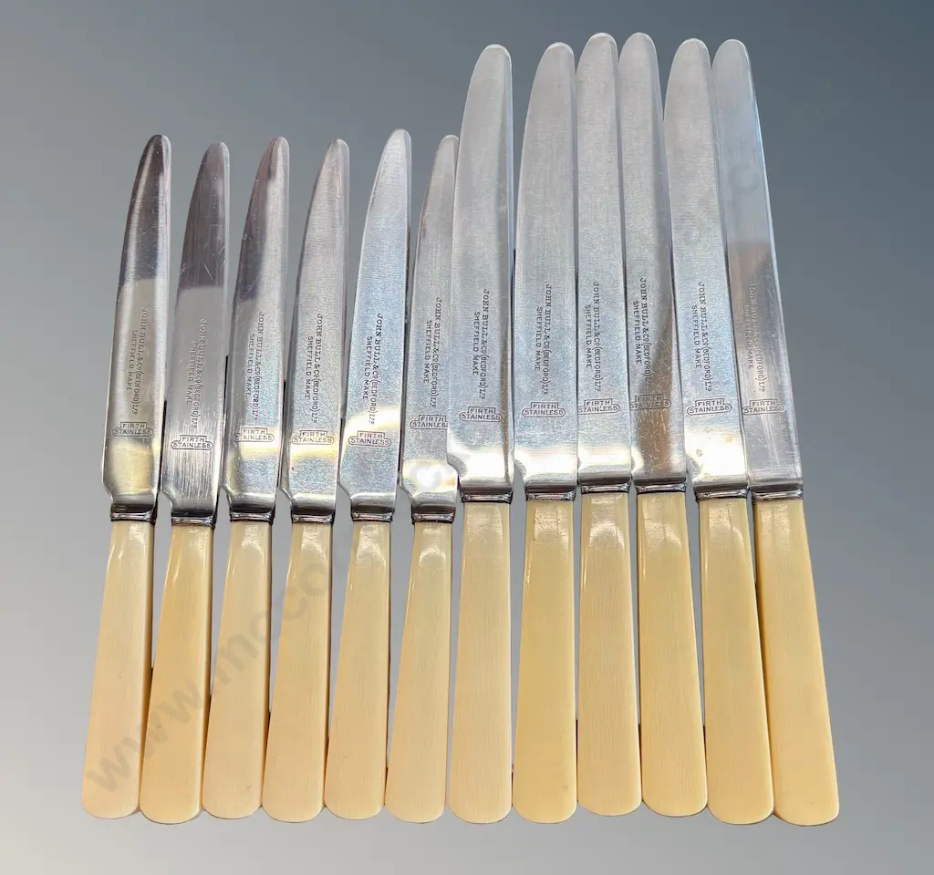 John Bull, Sheffield, Bone Handled Large Knives (6) and Small Knives (6) Image 1++