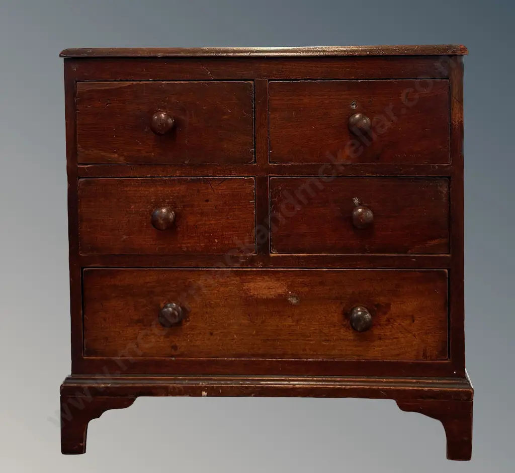Mahogany 5 Drawer Apprentice Chest, H43xL42xD21.5cm Image 1++