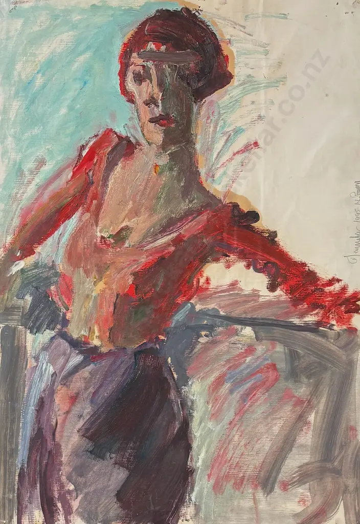 Alan Pearson - Portrait Jennifer, 1995, mixed media on paper, 915x645mm Image 1++