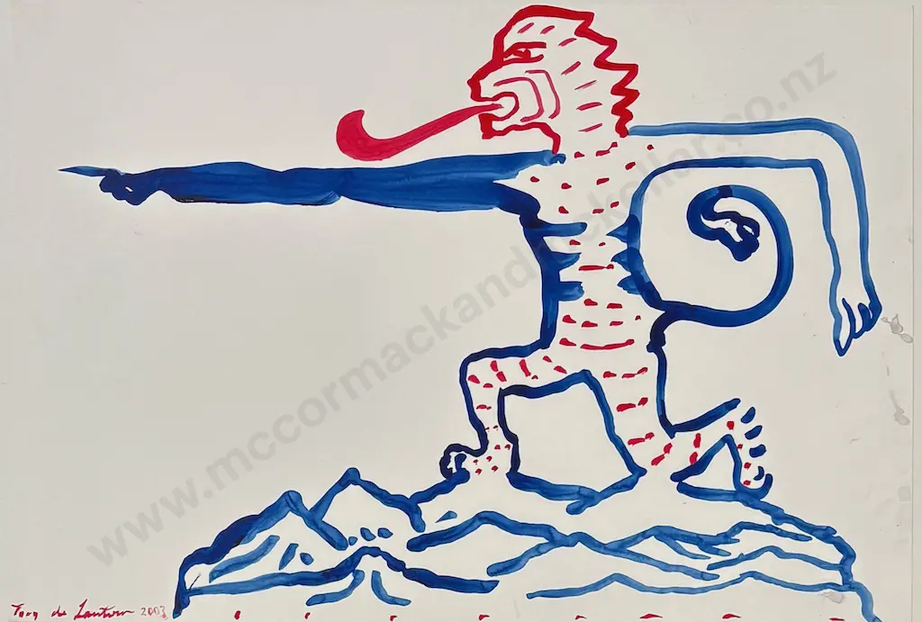 Tony de Lautour - Lion, 2003, acrylic on paper, 330x480mm Image 1++