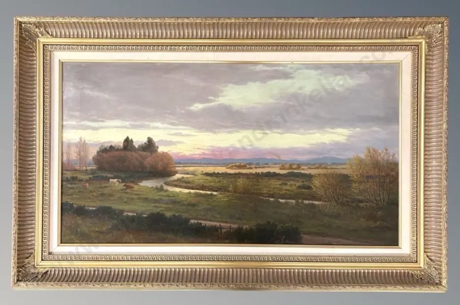 John Gibb - Hay Making, Oxford, 1885, oil on canvas, 530x980mm Image 1++