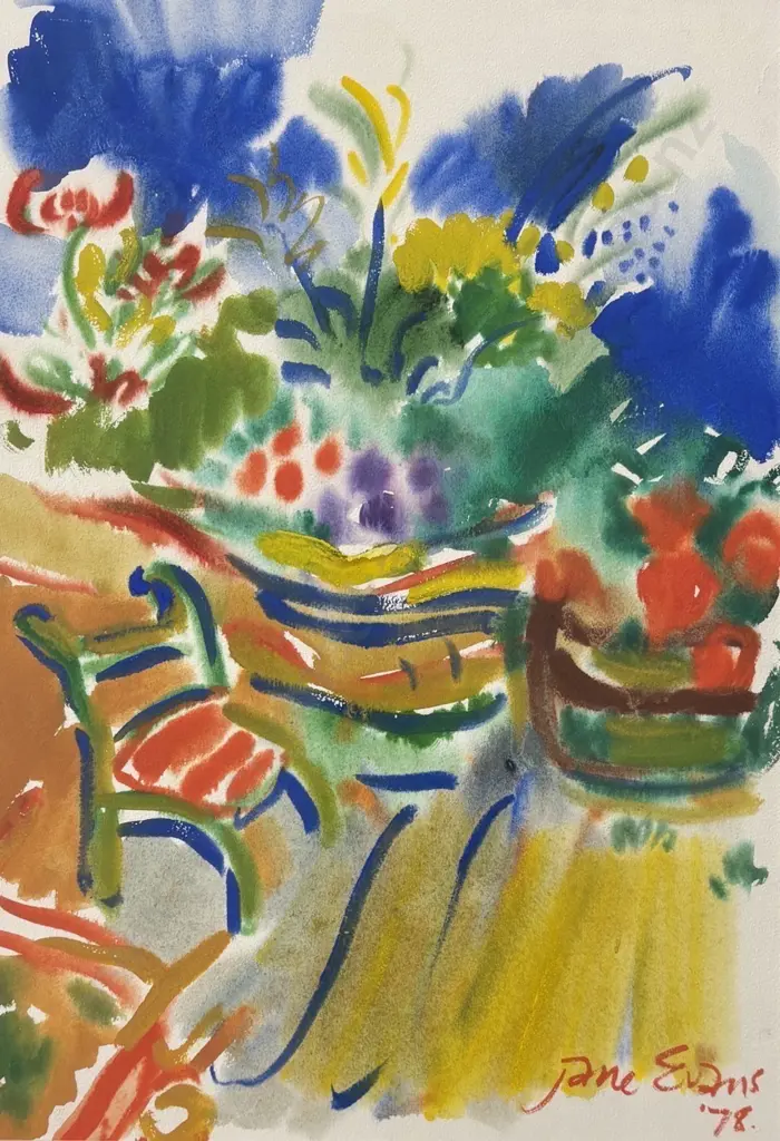 Jane Evans - Garden Impression, 1978, gouache on paper, 540x370mm Image 1++