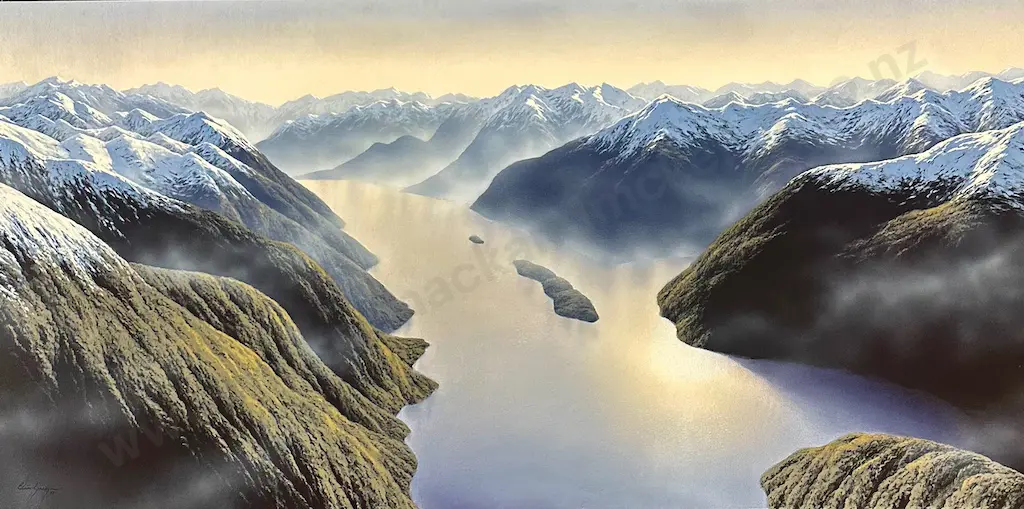 Blair Greig - Above A Blue World, 2007, oil on canvas, 605x1215mm Image 1++