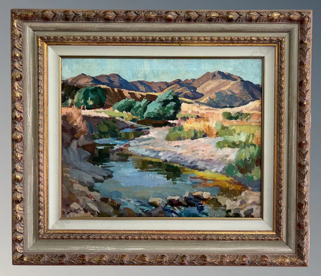 Sydney Lough Thompson - A Norwest Afternoon, Raumati, Scargill, oil on canvas 510x635mm Image 1++