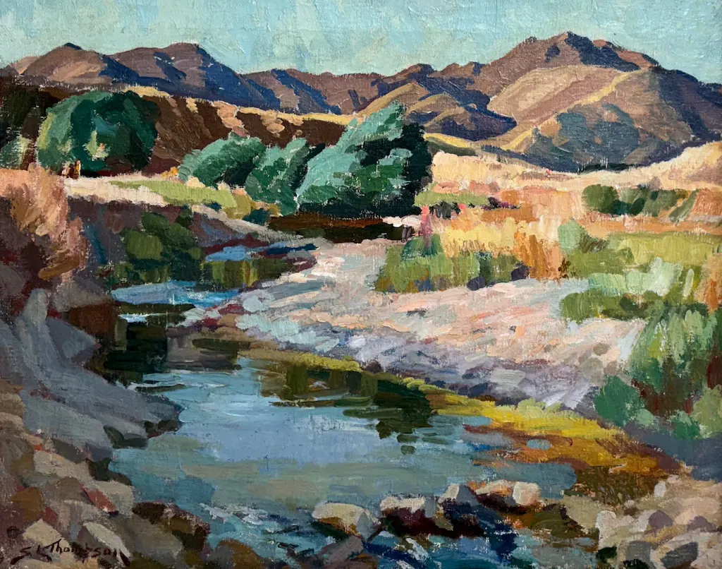 Sydney Lough Thompson - A Norwest Afternoon, Raumati, Scargill, oil on canvas 510x635mm Image 1++