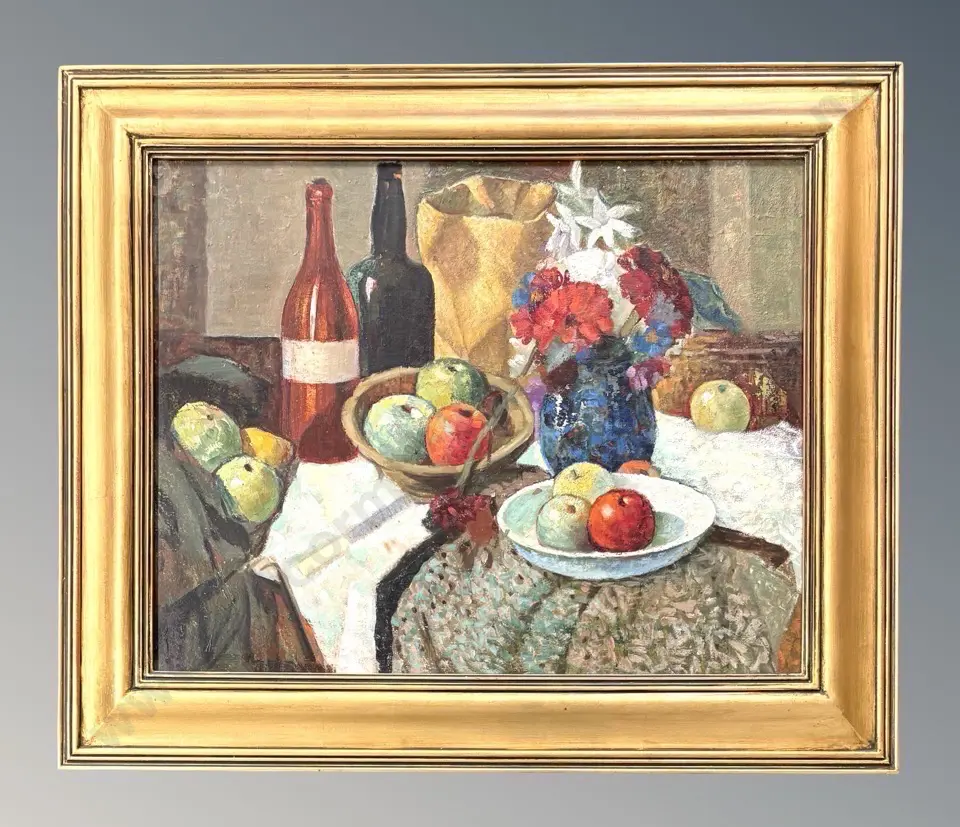John Weeks - Still Life with Fruits, 1965, oil on board, 480x610mm Image 1++