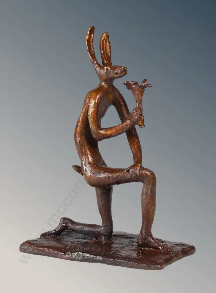 Paul Dibble - Rabbit Tries to Make Friends, 2023, cast bronze 5/10, H275xL195xD110mm Image 1++