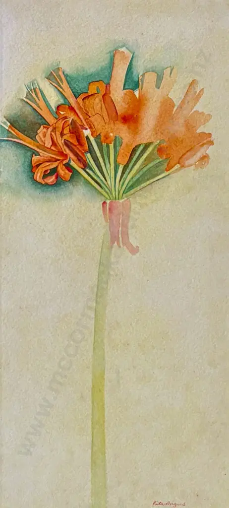 Rita Angus - Nerine, watercolour on paper, 345x160mm Image 1++