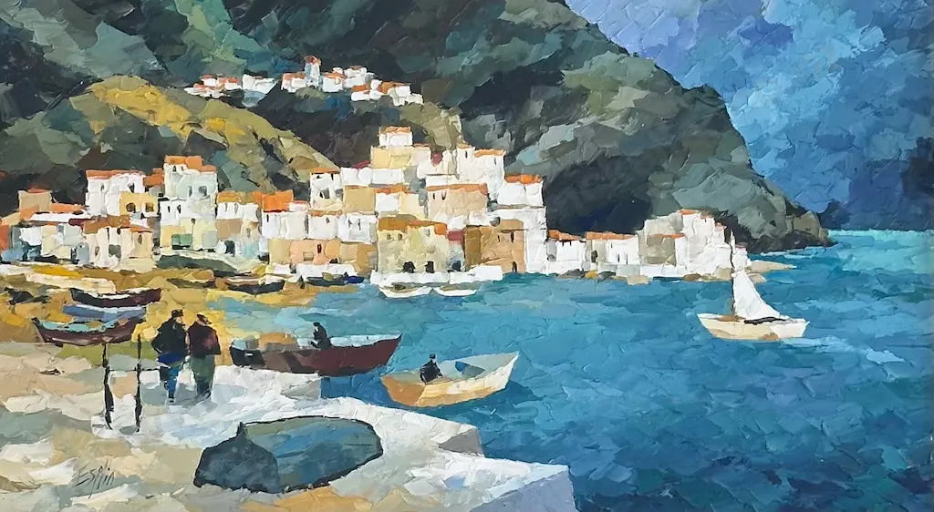 Tom Esplin - Gulf of Genoa, oil on board, 250x445mm Image 1++