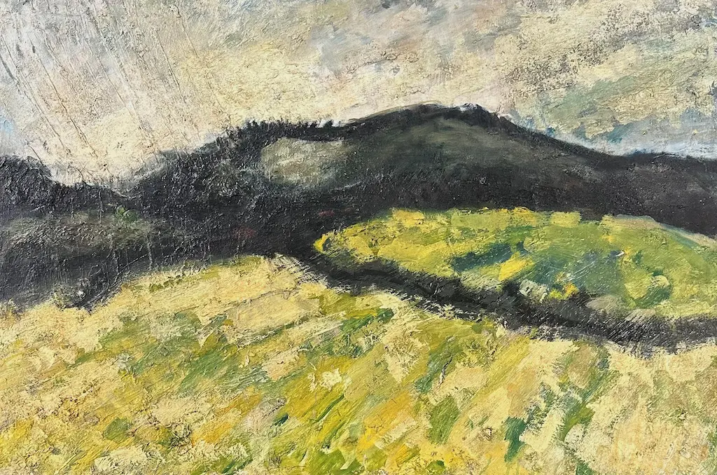 Trevor Moffitt - Southland Winter Landscape, oil on hardboard, 600x910mm Image 1++