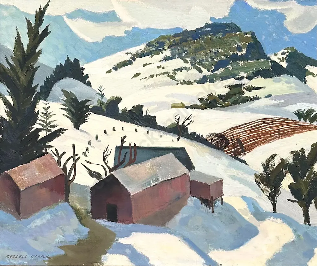 Russell Clark - Winter, oil on board, 400x480mm Image 1++