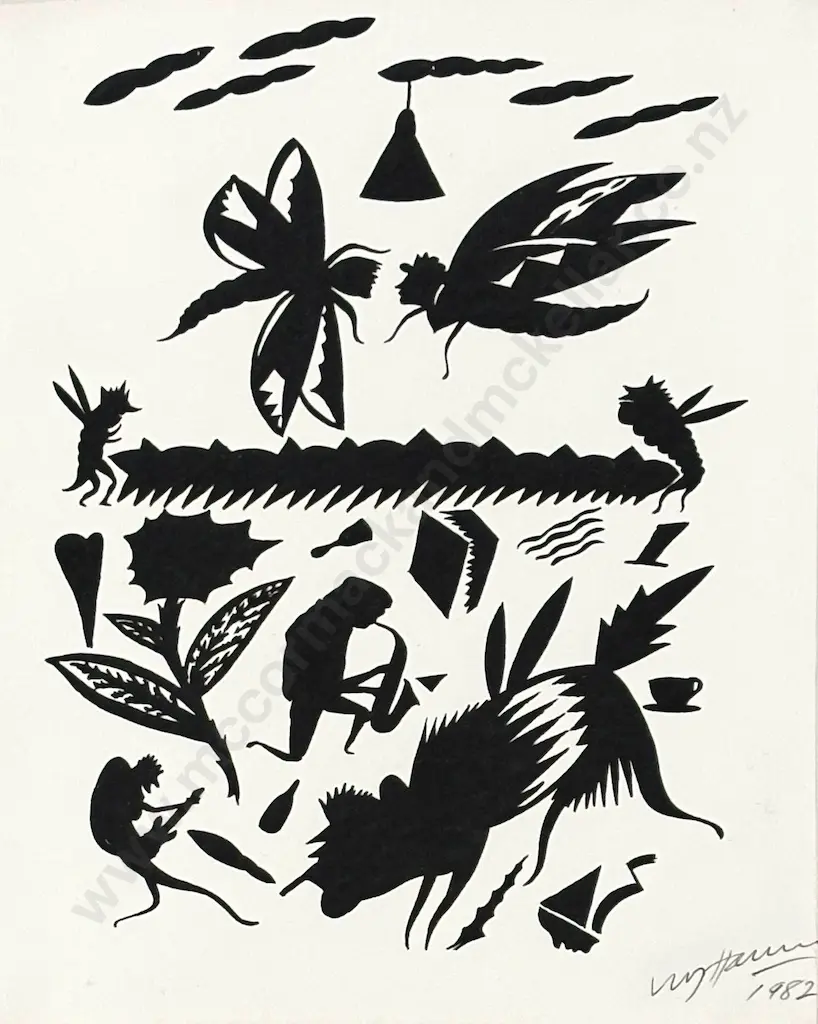 WD (Bill) Hammond - Untitled 1982, hand signed screenprint, 280x225mm Image 1++