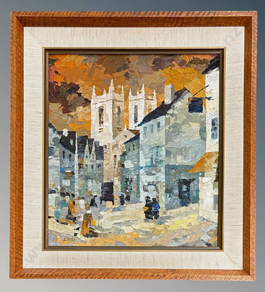 Tom Esplin - European City Scape, oil on board, 310x290mm Image 1++