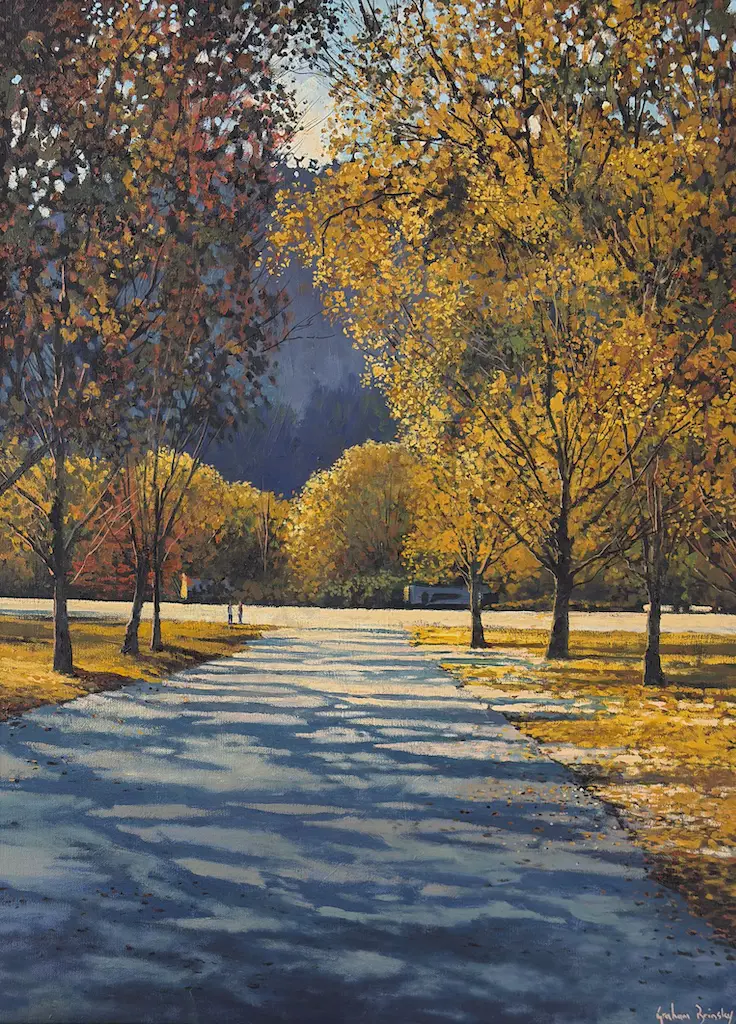 Graham Brinsley - Autumn in Arrowtown, oil on board, 645x545mm Image 1++