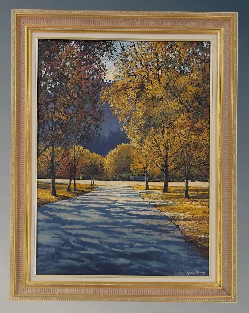 Graham Brinsley - Autumn in Arrowtown, oil on board, 645x545mm Image 1++