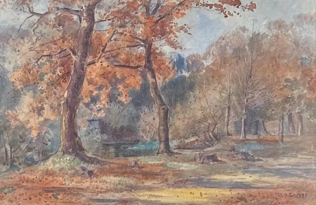 MO Stoddart - The Avon and a Scarf of Autumn Mist, 1895, watercolour on paper, 330x500mm Image 1++