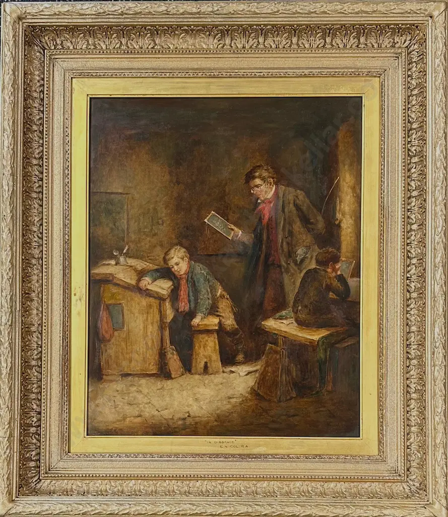 Erskine Nicol - In Disgrace, oil on canvas, 520x410mm Image 1++