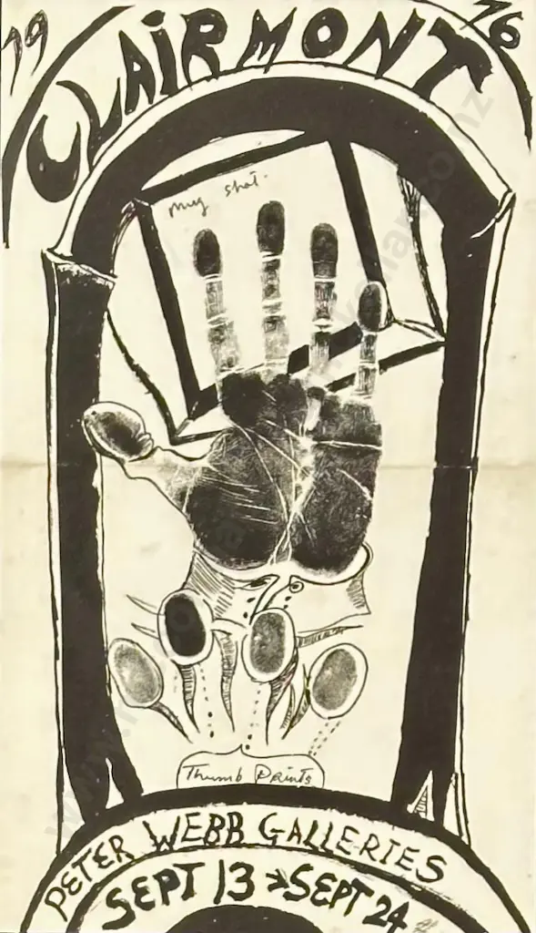 Philip Clairmont - Peter Webb Galleries Exhibition, 1976, screenprint on paper, 435x250mm Image 1++