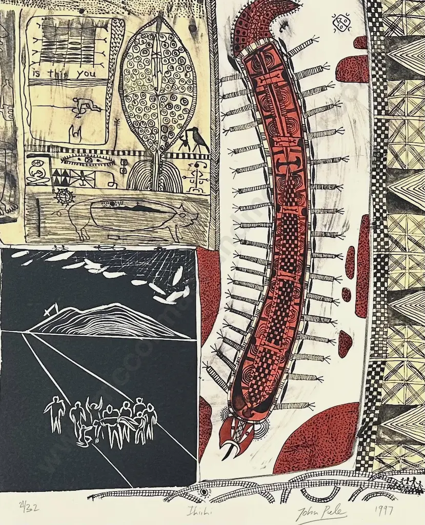 John Pule - Ihi ihi, 1997, 21/32 lithograph on paper, 680x610mm Image 1++