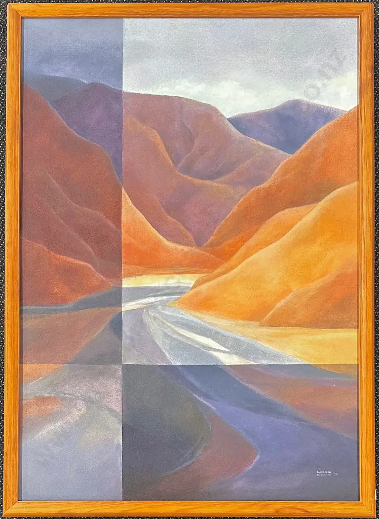 Elisabeth Buchanan - Hills and Gorge, 1998, oil on board, 900x690mm Image 1++