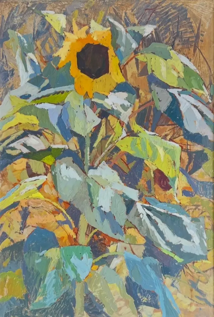 Ivy Fife - Sunflowers, oil on board, 880x590mm Image 1++