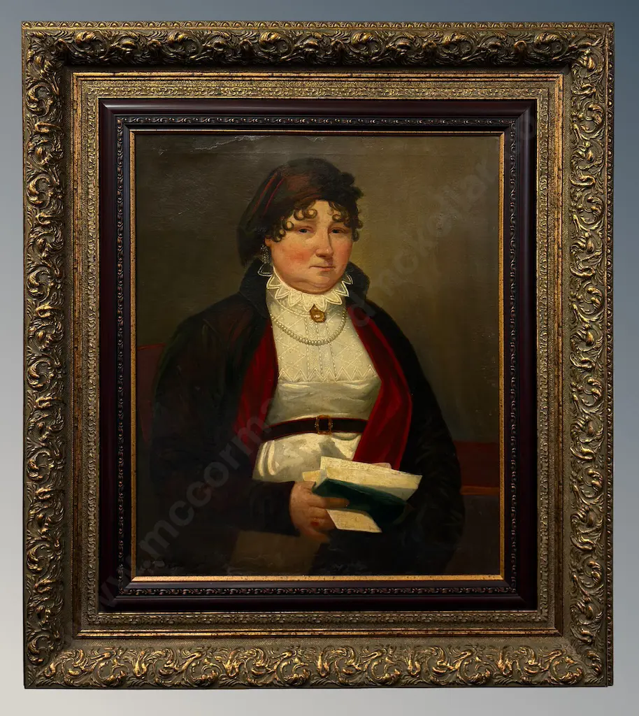 Unsigned - Portrait of a Woman from the Georgian Period, oil on canvas, 730x605mm Image 1++