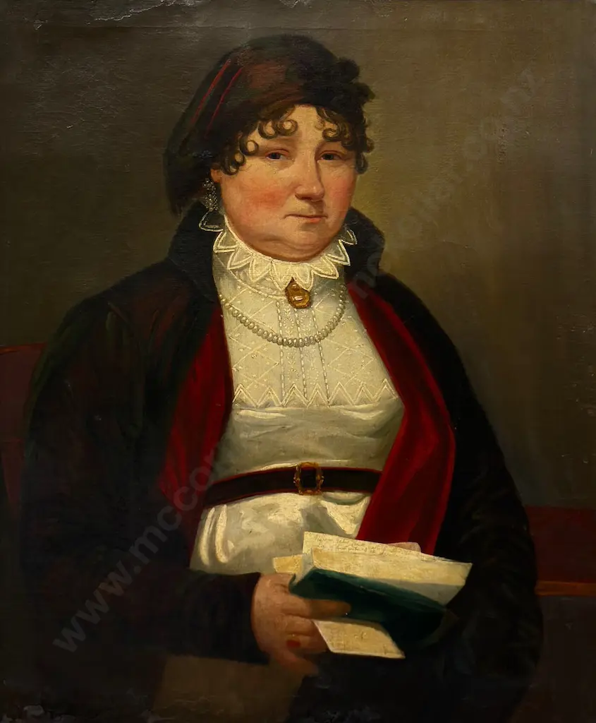 Unsigned - Portrait of a Woman from the Georgian Period, oil on canvas, 730x605mm Image 1++