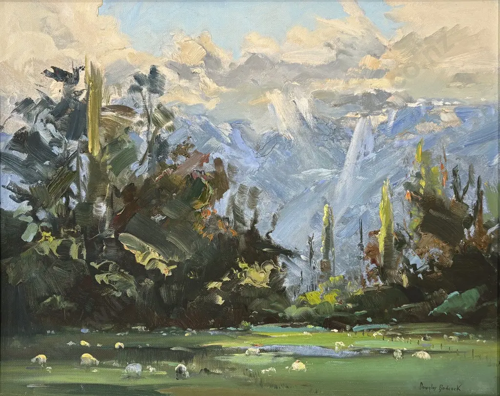Douglas Badcock - Rees Valley, Central Otago, oil on board, 390x490mm Image 1++