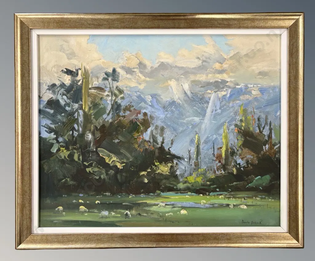 Douglas Badcock - Rees Valley, Central Otago, oil on board, 390x490mm Image 1++