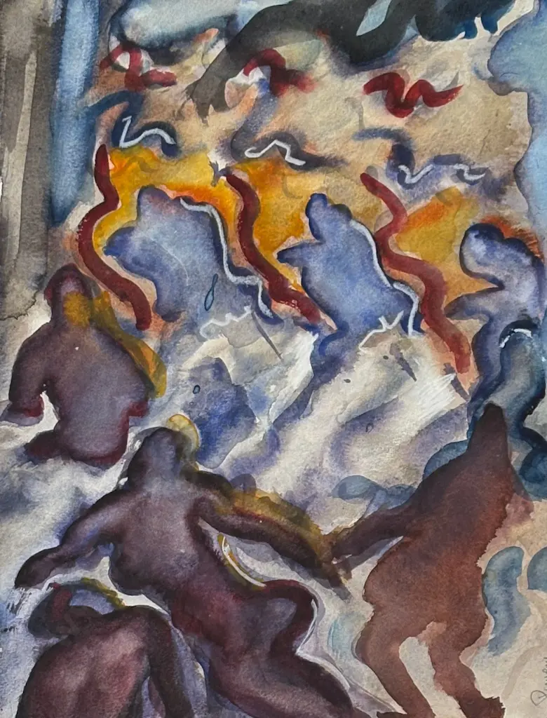 Alan Pearson - Theatre London, 1982, watercolour, 400x305mm Image 1++