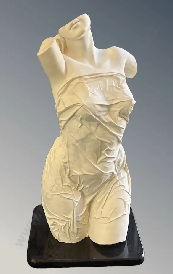Giannelli Sculpture 'Moderno Di Donna', Torso on Marble Base, H830mm Image 1++