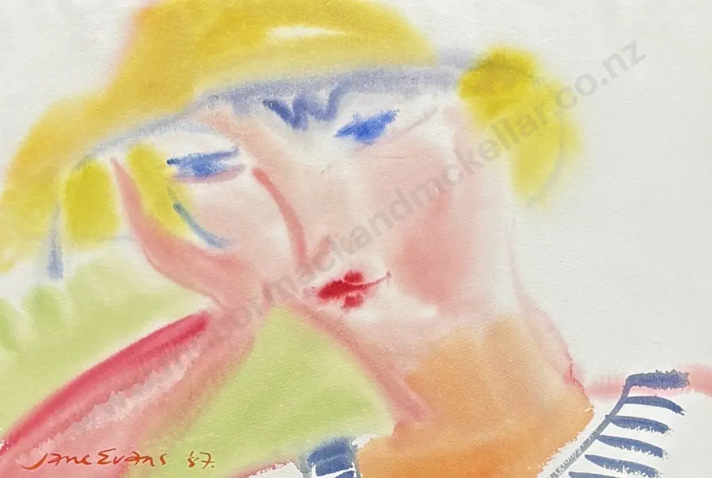 Jane Evans - Summer Dreaming, 1987, gouache on paper, 370x550mm Image 1++