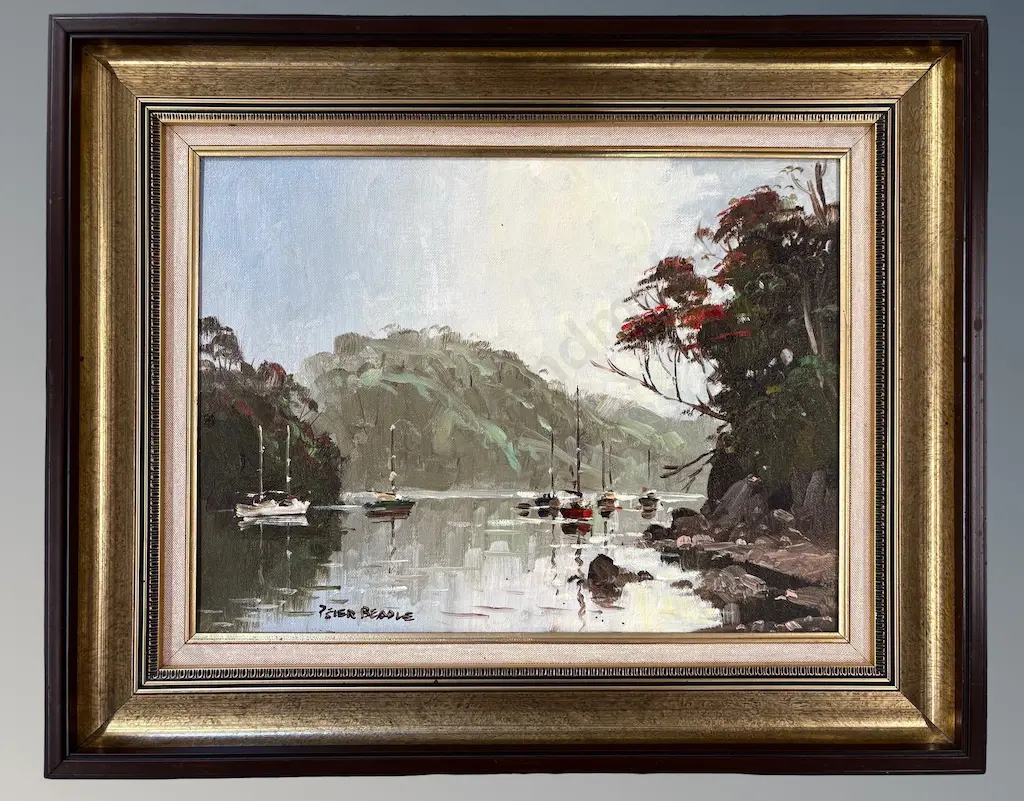 Peter Beadle - Paterson Inlet, Stewart Island, 1986, oil on board, 290x395mm Image 1++