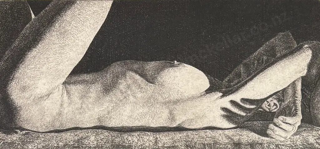 Grahame Sydney - Night Model, 1985, A/P on paper, 170x290mm Image 1++