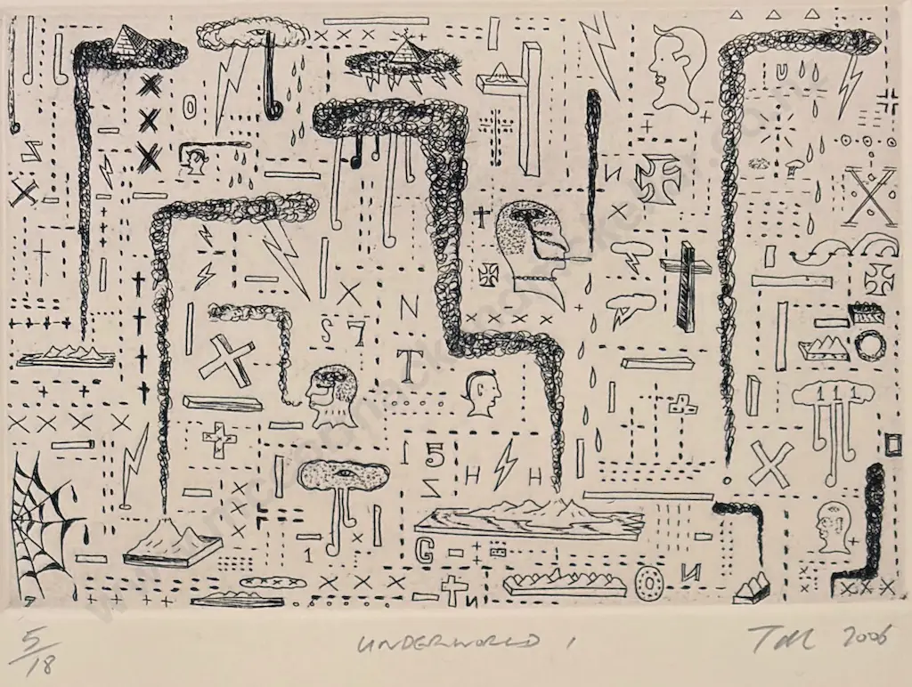 Tony de Lautour - Underworld I, 2006, etching 5/18, 145x200mm Image 1++