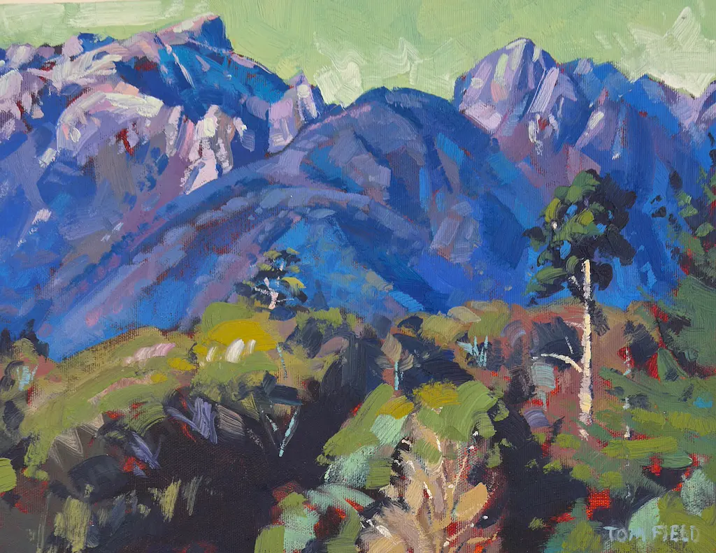 Tom Field - Trees, Paparoa Mountains, oil, 255x340mm Image 1++