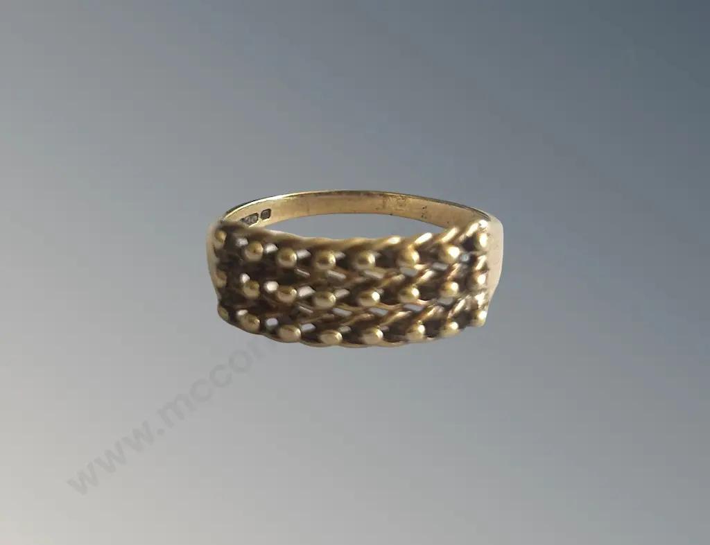 9ct Gold Dress Ring, Size R/S, TW2.8gms Image 1++