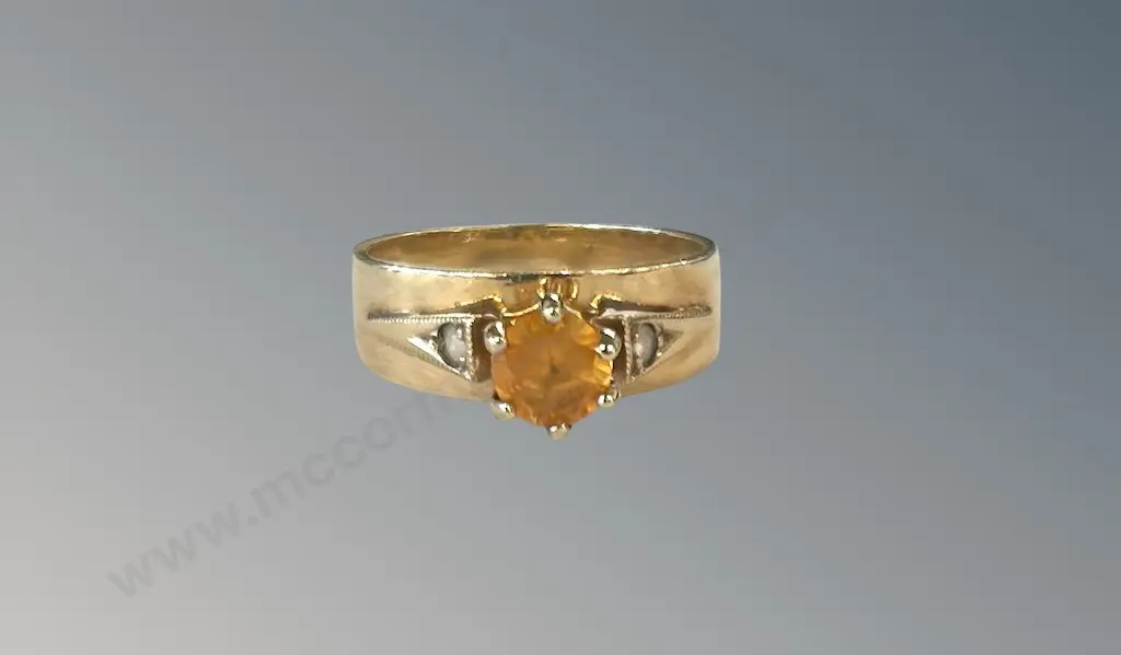 9ct Gold Solitaire Dress Ring, TW3.2gms Image 1++